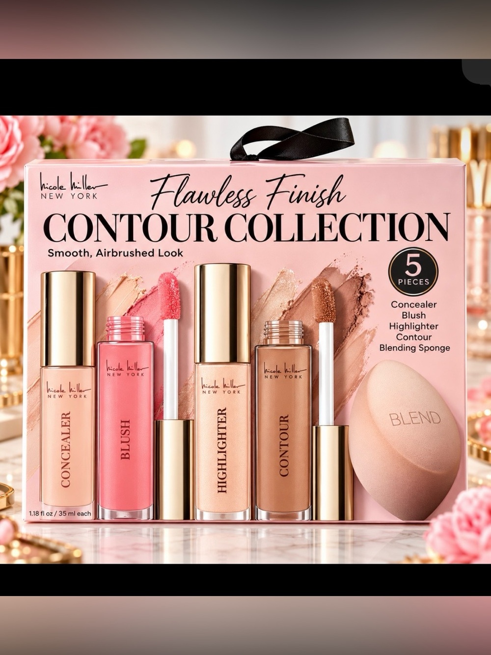 Nicole Miller Flawless Finish Contour Collection - Concealer, Blush, Highlighter